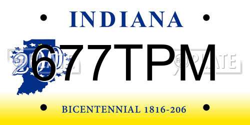 677TPM Indiana License Plate