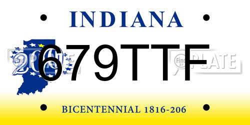 679TTF Indiana License Plate