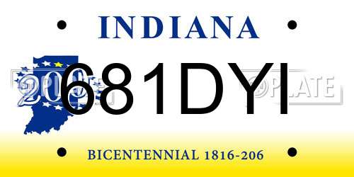 681DYI Indiana License Plate