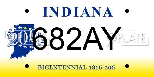 682AY Indiana License Plate