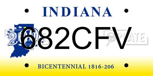 682CFV Indiana License Plate