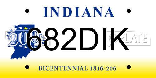 682DIK Indiana License Plate