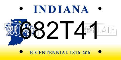682T41 Indiana License Plate