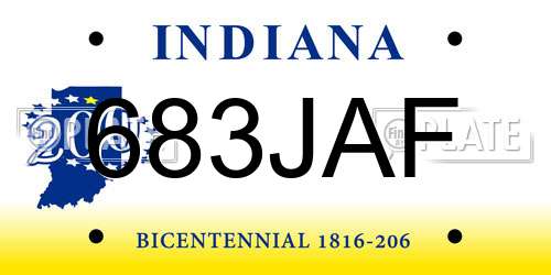 683JAF Indiana License Plate