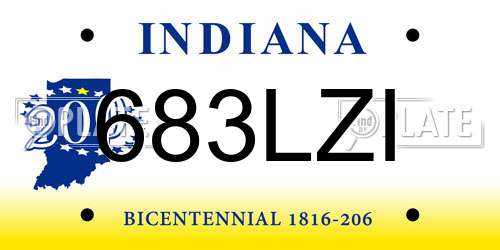 683LZI Indiana License Plate