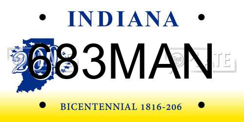 683MAN Indiana License Plate