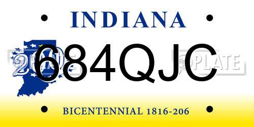 684QJC Indiana License Plate