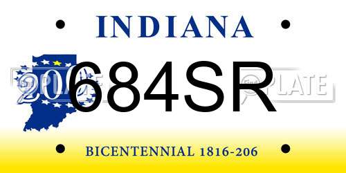 684SR Indiana License Plate