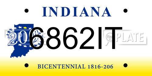 6862IT Indiana License Plate