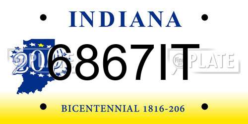 6867IT Indiana License Plate