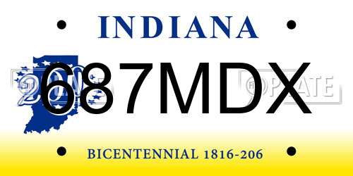 687MDX Indiana License Plate