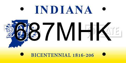 687MHK Indiana License Plate