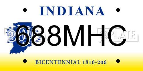 688MHC Indiana License Plate