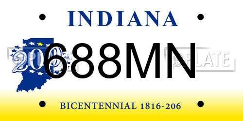 688MN Indiana License Plate