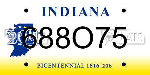 688O75 Indiana License Plate