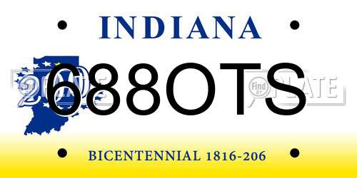 688OTS Indiana License Plate