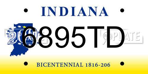 6895TD Indiana License Plate