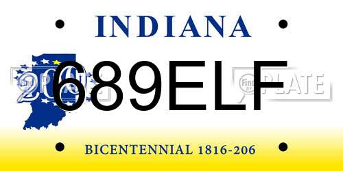 689ELF Indiana License Plate