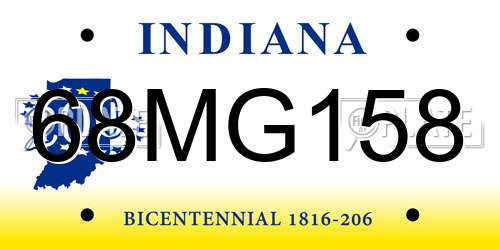 68MG158 Indiana License Plate