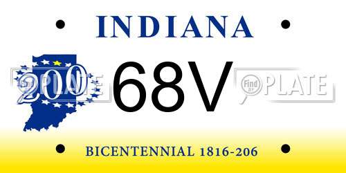 68V Indiana License Plate