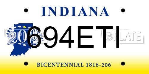 694ETI Indiana License Plate