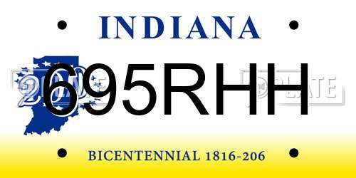 695RHH Indiana License Plate