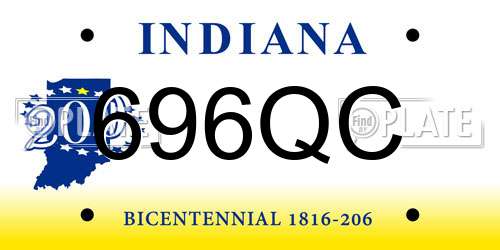 696QC Indiana License Plate
