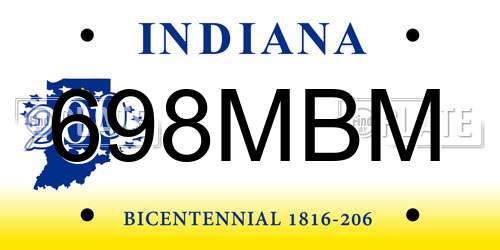 698MBM Indiana License Plate