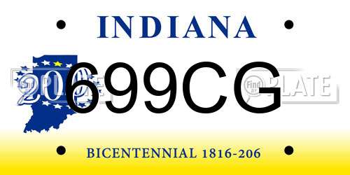 699CG Indiana License Plate