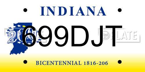 699DJT Indiana License Plate