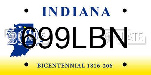 699LBN Indiana License Plate