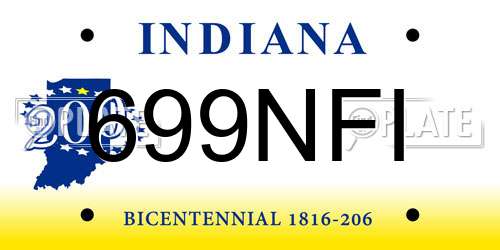 699NFI Indiana License Plate