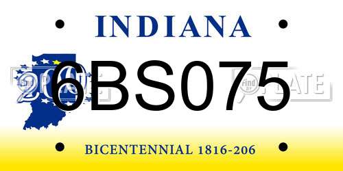 6BS075 Indiana License Plate