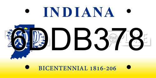 6DDB378 Indiana License Plate