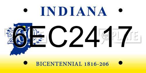 6EC2417 Indiana License Plate