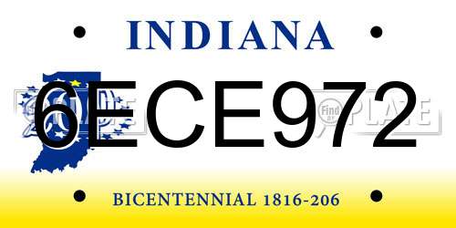 6ECE972 Indiana License Plate