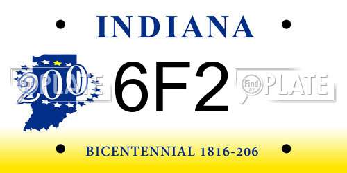 6F2 Indiana License Plate