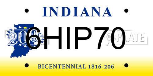 6HIP70 Indiana License Plate