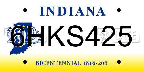 6HKS425 Indiana License Plate