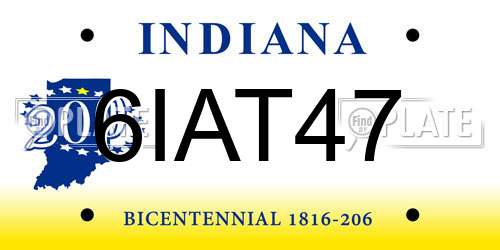 6IAT47 Indiana License Plate