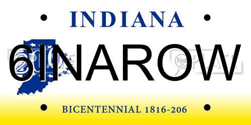 6INAROW Indiana License Plate