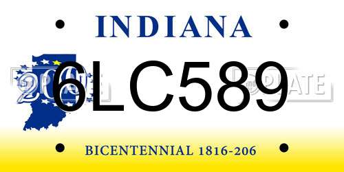 6LC589 Indiana License Plate