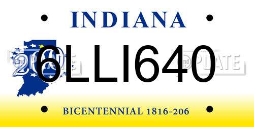 6LLI640 Indiana License Plate