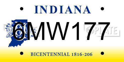 6MW177 Indiana License Plate