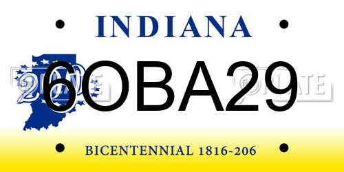6OBA29 Indiana License Plate