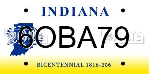 6OBA79 Indiana License Plate