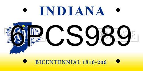 6PCS989 Indiana License Plate