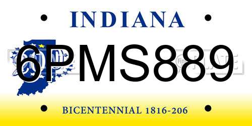 6PMS889 Indiana License Plate