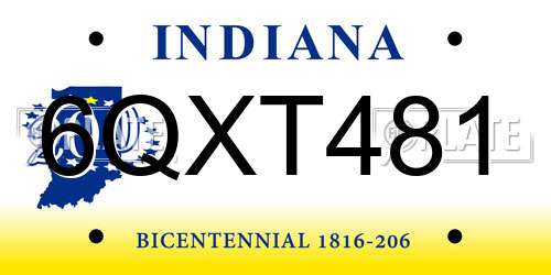 6QXT481 Indiana License Plate