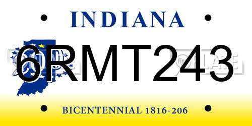 6RMT243 Indiana License Plate